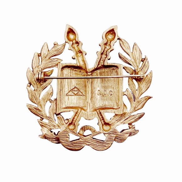Liberty of Congress Symbol of Knowledge Brooch Pin Gold Tone Museum Reproduction - Picture 5 of 7